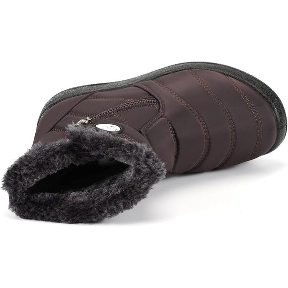 Hsyooes Women's Warm Fur Lined Snow Boots - Waterproof Booties - Black, Size 9.5 - Picture 3 of 11